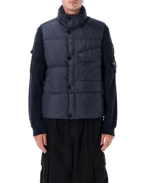 Stone Island Crynkle Reps Nylon Down Vest - Blue