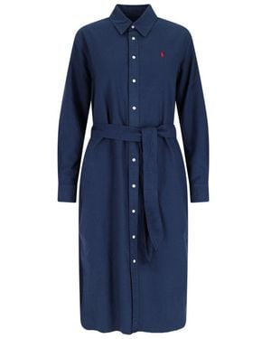 Polo Ralph Lauren Midi Shirt Dress - Blue