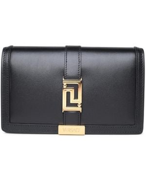 Versace Greca Goddess Mini Leather Bag - Black