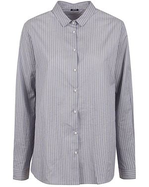 Apuntob Striped Cotton And Silk Shirt - Blue