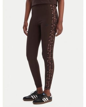 adidas Leggings Seasonal Essentials Leopard Print Ka2793 Slim Fit - Braun