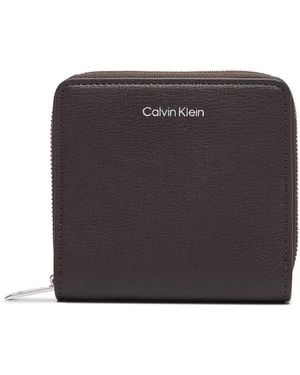 Calvin Klein Geldbörse Foil Logo Medium Zip Around Lv04F1120G - Schwarz