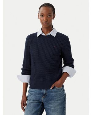 Tommy Hilfiger Pullover Fine Ww0Ww44993 Regular Fit - Blau