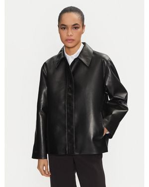 Calvin Klein Lederjacke K20K208337 Relaxed Fit - Schwarz