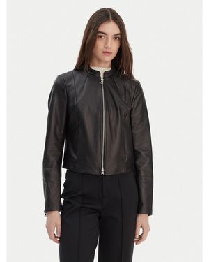 HUGO Lederjacke Lasari 50555743 Regular Fit - Schwarz