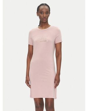 EA7 Kleid Für Den Alltag 7W000478 Af12500 U4079 Regular Fit - Pink