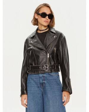 Weekend by Maxmara Lederjacke Saletta 2425446041 Standard Fit - Grau