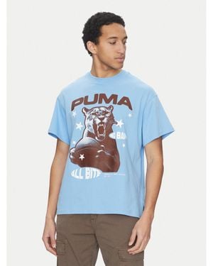 PUMA T-Shirt All Bite 630466 Regular Fit - Blau