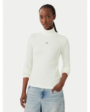 Calvin Klein Rollkragenpullover Lv047D203G Slim Fit - Weiß