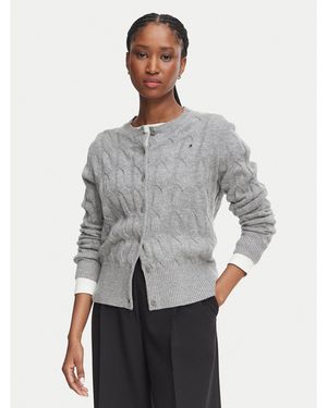 Tommy Hilfiger Strickjacke Ww0Ww52191 Regular Fit - Grau