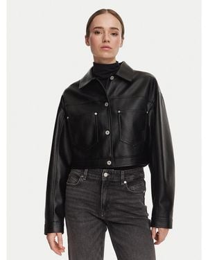 HUGO Jacke Aus Kunstleder Anilena-1_B 50563267 Relaxed Fit - Schwarz