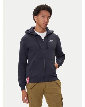 Alpha Industries Sweatshirt Basic Zip 118342 Regular Fit - Blau