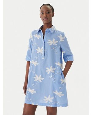 Lola Casademunt Hemdkleid Ls2616135 Relaxed Fit - Blau