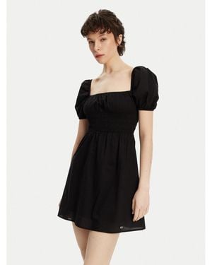 Tommy Hilfiger Sommerkleid Voile Dw0Dw21334 Regular Fit - Schwarz