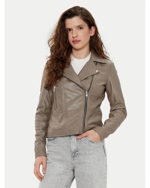 Y.A.S Lederjacke Sophie 26018510 Regular Fit - Grau