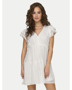 ONLY Sommerkleid Helena 15303058 Weiß Regular Fit