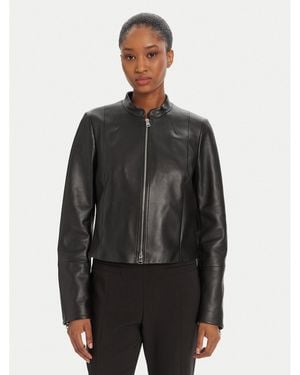 HUGO Lederjacke Lasari 50541262 Regular Fit - Schwarz
