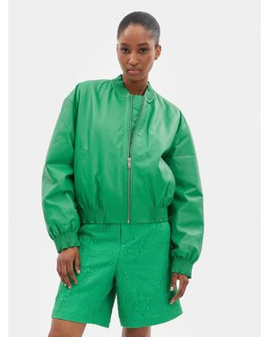 Custommade• Lederjacke Francette 999418856 Grün Relaxed Fit