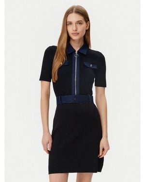 Morgan Damenkleid Aus Spitze – Kurzes Kleid Mit Langen Ärmeln, Rundhalsausschnitt, Größe 40 (Schwarz)