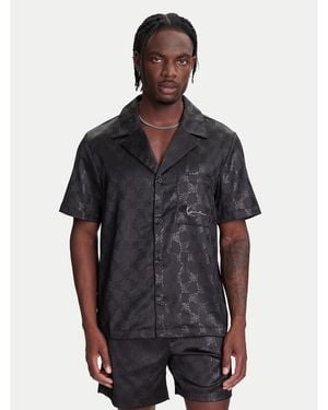 Karlkani Hemd Signature All Over Print Resort Pd00005369 Regular Fit - Schwarz