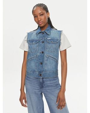 Wrangler Weste 112350356 Slim Fit - Blau