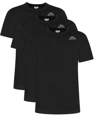 Kappa 3Er-Set T-Shirts Logo Sylvo 322562W Regular Fit - Schwarz