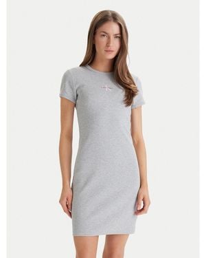 Calvin Klein Kleid Für Den Alltag Monologo Baby Lv047F241G Slim Fit - Grau