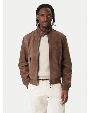 Tommy Hilfiger Lederjacke Harrington Mw0Mw42976 Regular Fit - Braun