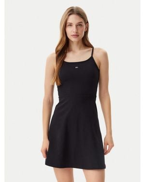 Tommy Hilfiger Sommerkleid Essential Dw0Dw21354 Slim Fit - Schwarz