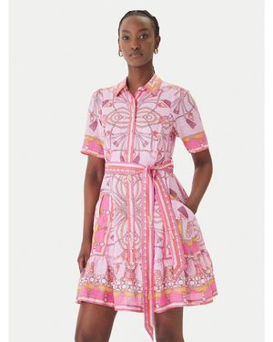 Hale Bob Sommerkleid With Linen Aula 61Sg670A Regular Fit - Pink