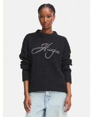 HUGO Pullover 50569398 Relaxed Fit - Schwarz