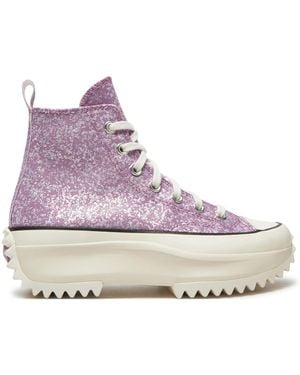 Converse Sneakers Aus Stoff Run Star Hike Platform Glitter A10096C - Lila