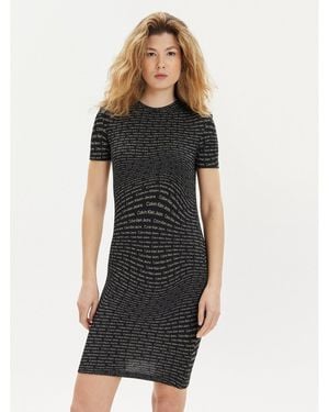 Calvin Klein Kleid Für Den Alltag J20J223205 Slim Fit - Schwarz