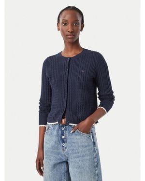 Tommy Hilfiger Strickjacke Dw0Dw23458 Regular Fit - Blau