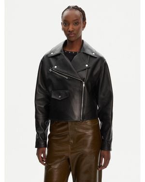 HUGO Lederjacke Laridas 50545066 Regular Fit - Braun