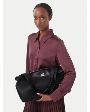 Calvin Klein Handtasche Mix Media Work Tote Lv04F3887G - Schwarz