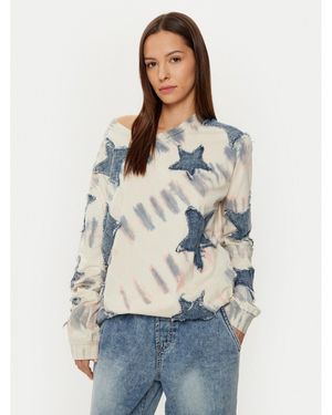One Teaspoon Sweatshirt Denim Star 26795C Relaxed Fit - Blau