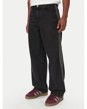 adidas Jeans Sst Denim Jeans Mid-Rise Straight Leg Ib6947 Loose Fit - Schwarz