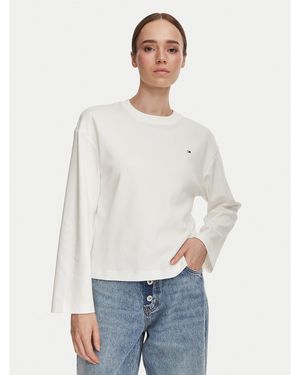 Tommy Hilfiger Bluse Ww0Ww51740 Relaxed Fit - Weiß