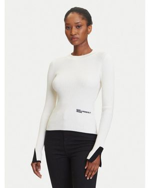 Karl Lagerfeld Pullover A3W18006 Slim Fit - Weiß