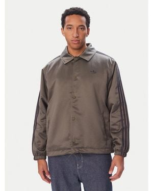 adidas Übergangsjacke 3 Stripes Satin Hz3804 Loose Fit - Braun