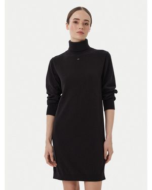 Tommy Hilfiger Strickkleid Ess Dw0Dw23460 Regular Fit - Schwarz