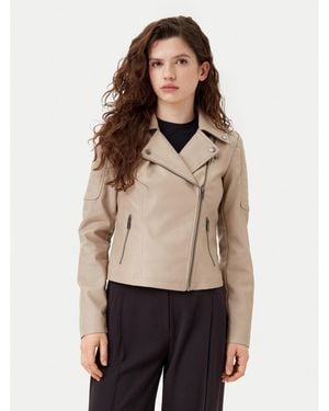 Noisy May Jacke Aus Kunstleder Rebel 27000741 Slim Fit - Braun