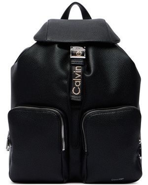 Calvin Klein Rucksack Weebbing Strap Flap Backpack Lv04F3645G - Schwarz
