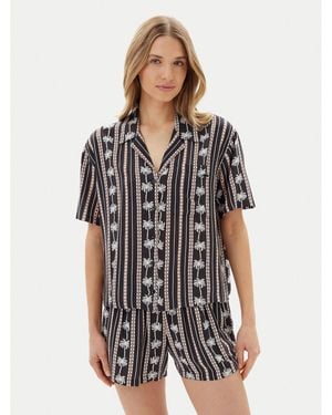 Volcom Hemd Sun Stunner B0412500 Boxy Fit - Schwarz