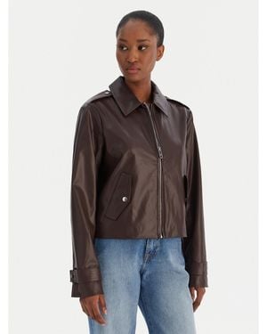 Calvin Klein Jacke Aus Kunstleder Moto Lv047E501G Regular Fit - Braun