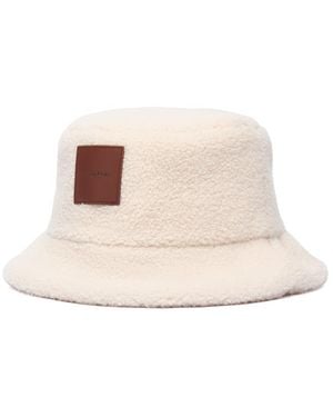 Calvin Klein Hut All-Over Sherpa W/ Patch Bucket Lv04F5097G - Natur