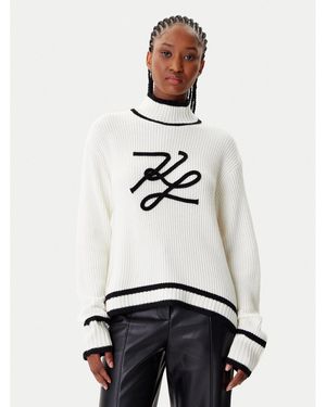 Karl Lagerfeld Rollkragenpullover A4W18051 Regular Fit - Weiß