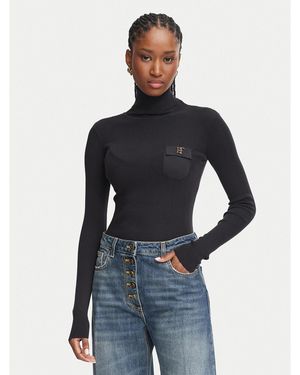 Elisabetta Franchi Rollkragenpullover Mk-05B-66E2-V350 Slim Fit - Blau