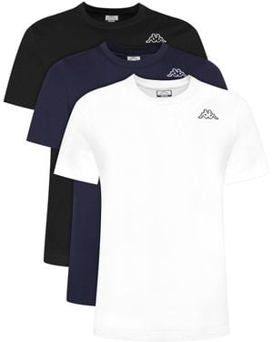 Kappa 3Er-Set T-Shirts Logo Sylvo 322562W Regular Fit - Weiß